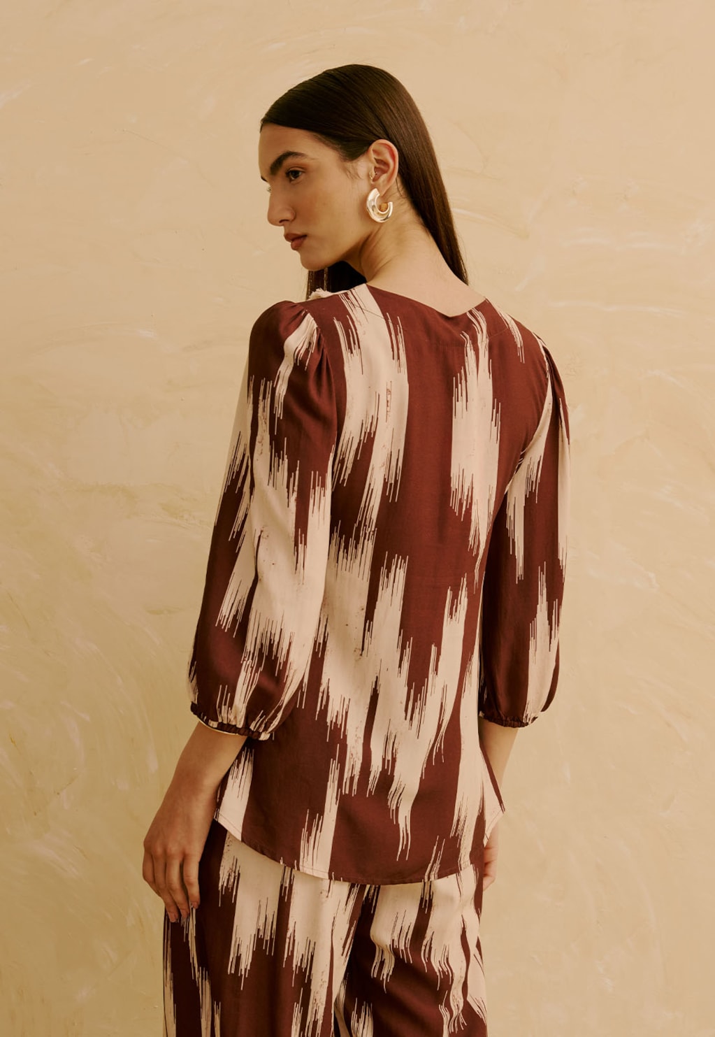 Bata com Franjas Estampada Amantani