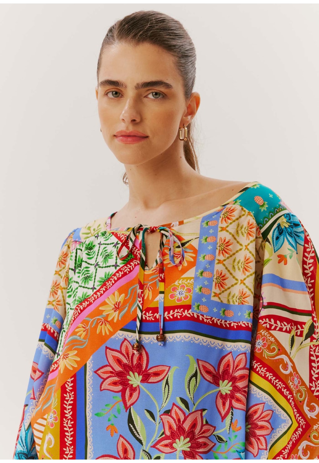 Bata Detalhe Franzido Estampada Maya