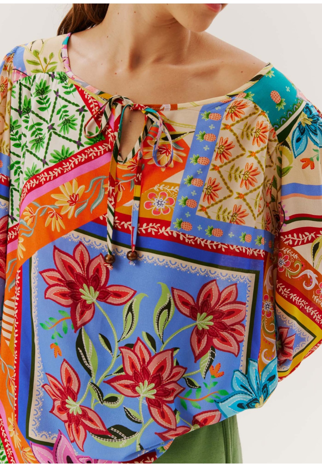 Bata Detalhe Franzido Estampada Maya