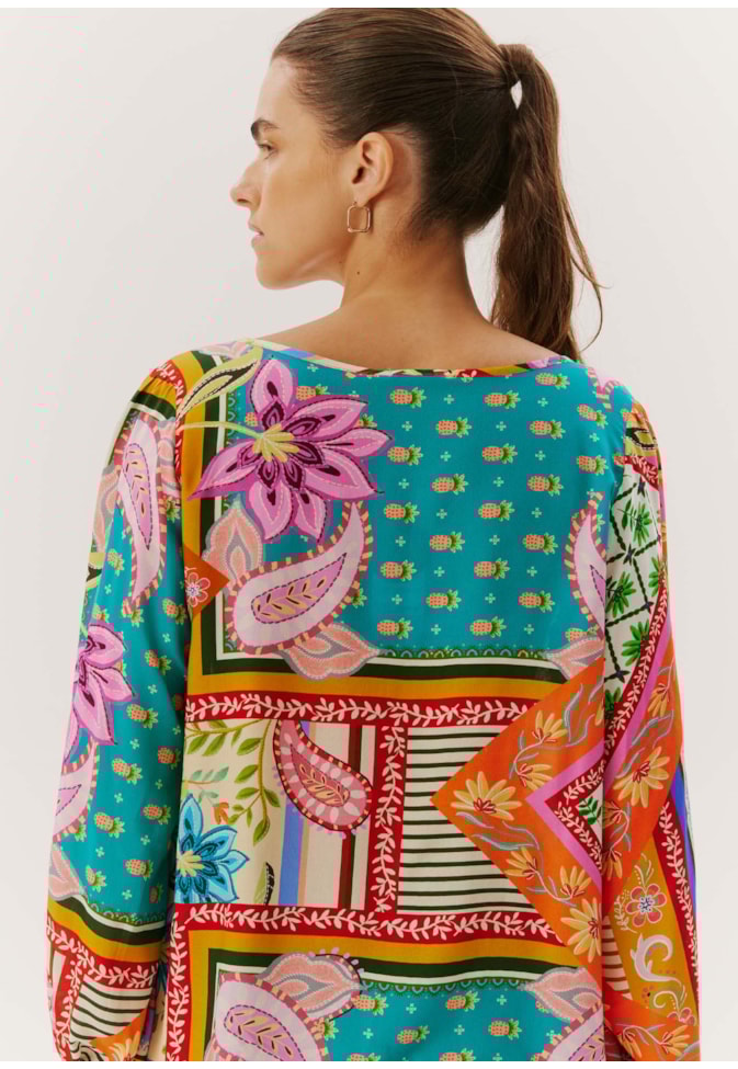 Bata Detalhe Franzido Estampada Maya