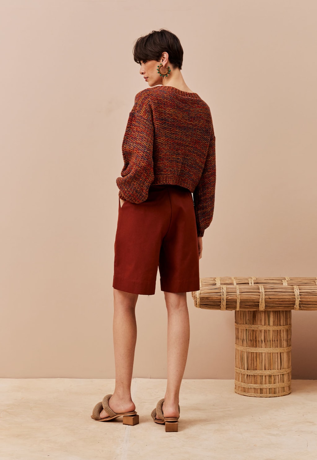 Bermuda Cós Transpasse Pregas