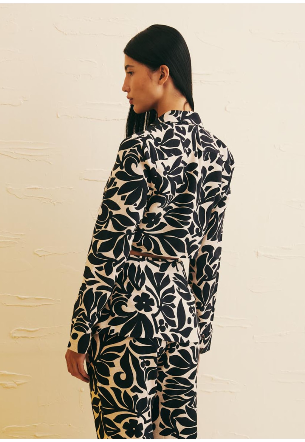 Blazer Abertura Cintura Estampado Cayo Coral