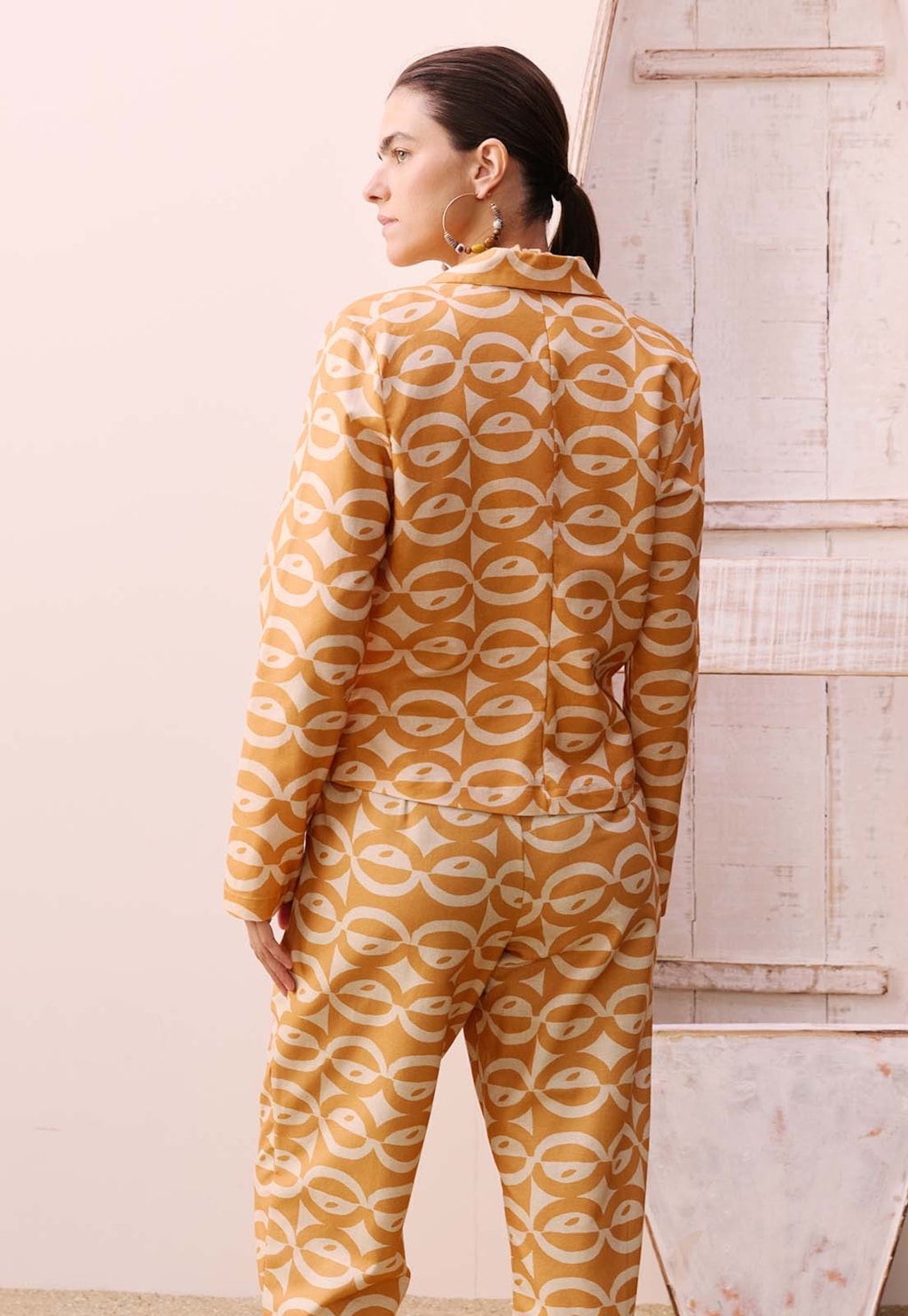 Blazer Acinturado Estampado Kakawa