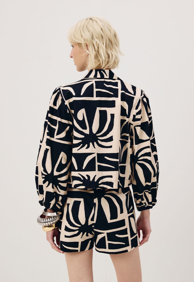 Blazer Cropped Estampado Yala