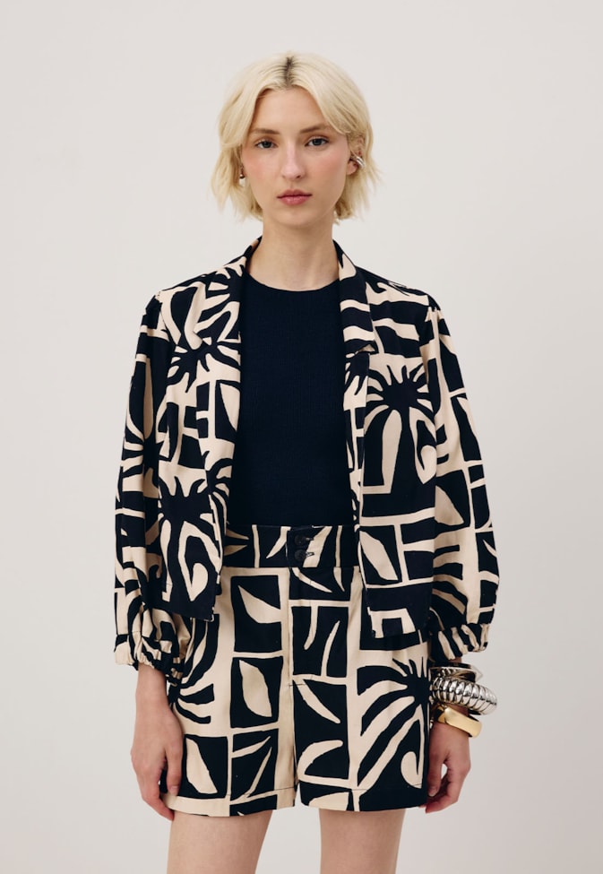 Blazer Cropped Estampado Yala