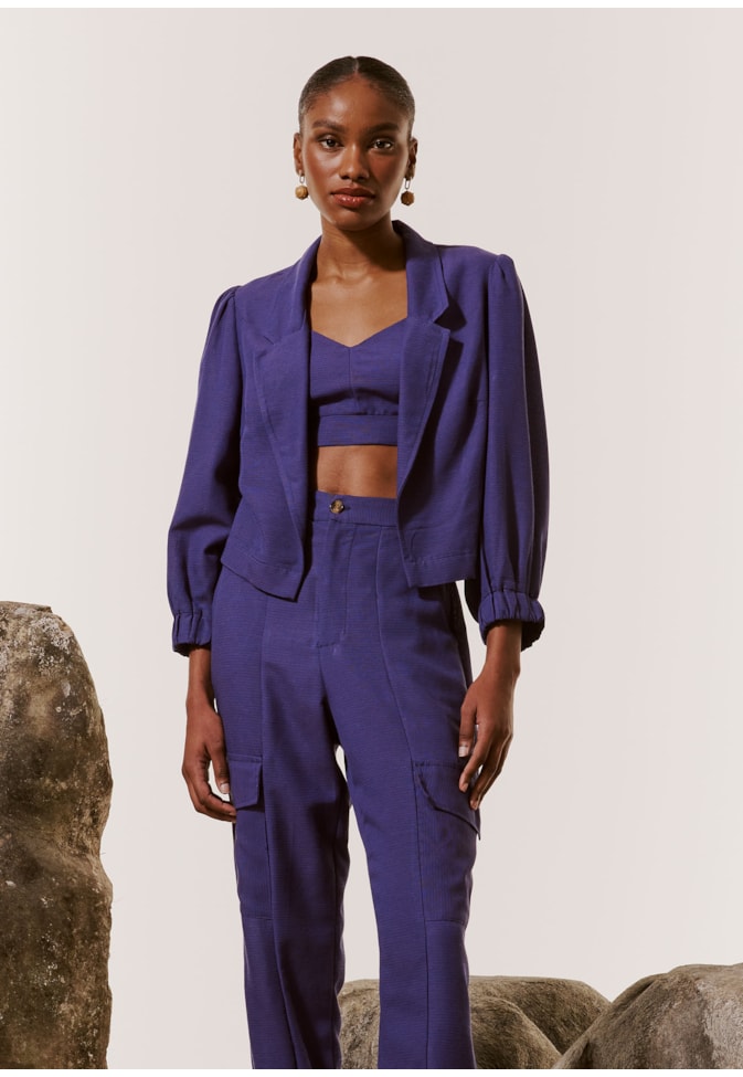 Blazer Cropped Manga Bufante