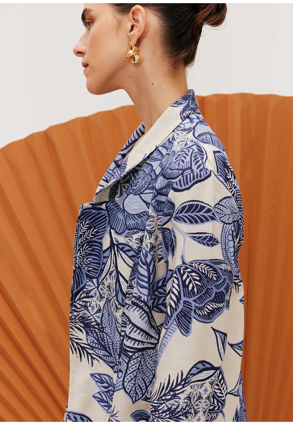 Blazer Estruturado Alongado Estampado Melodia