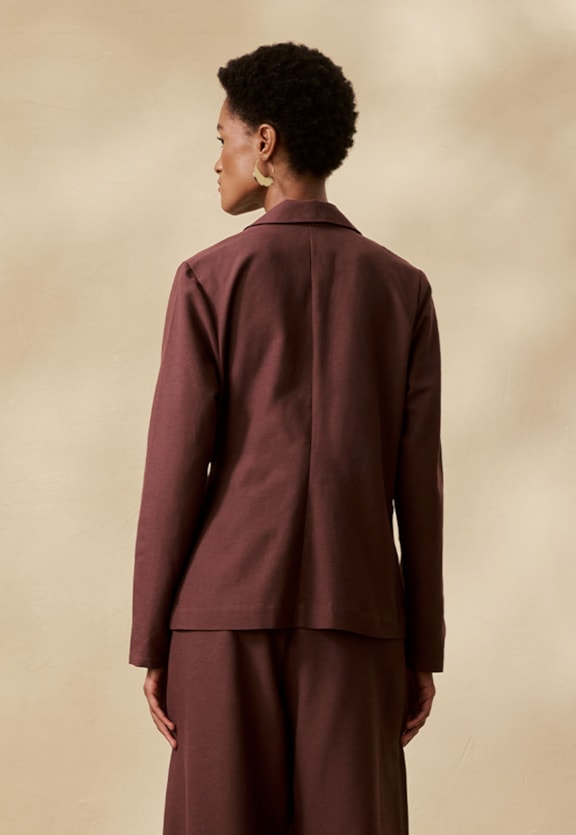 Blazer Liso Bordado Palmeiras Vista Traseira