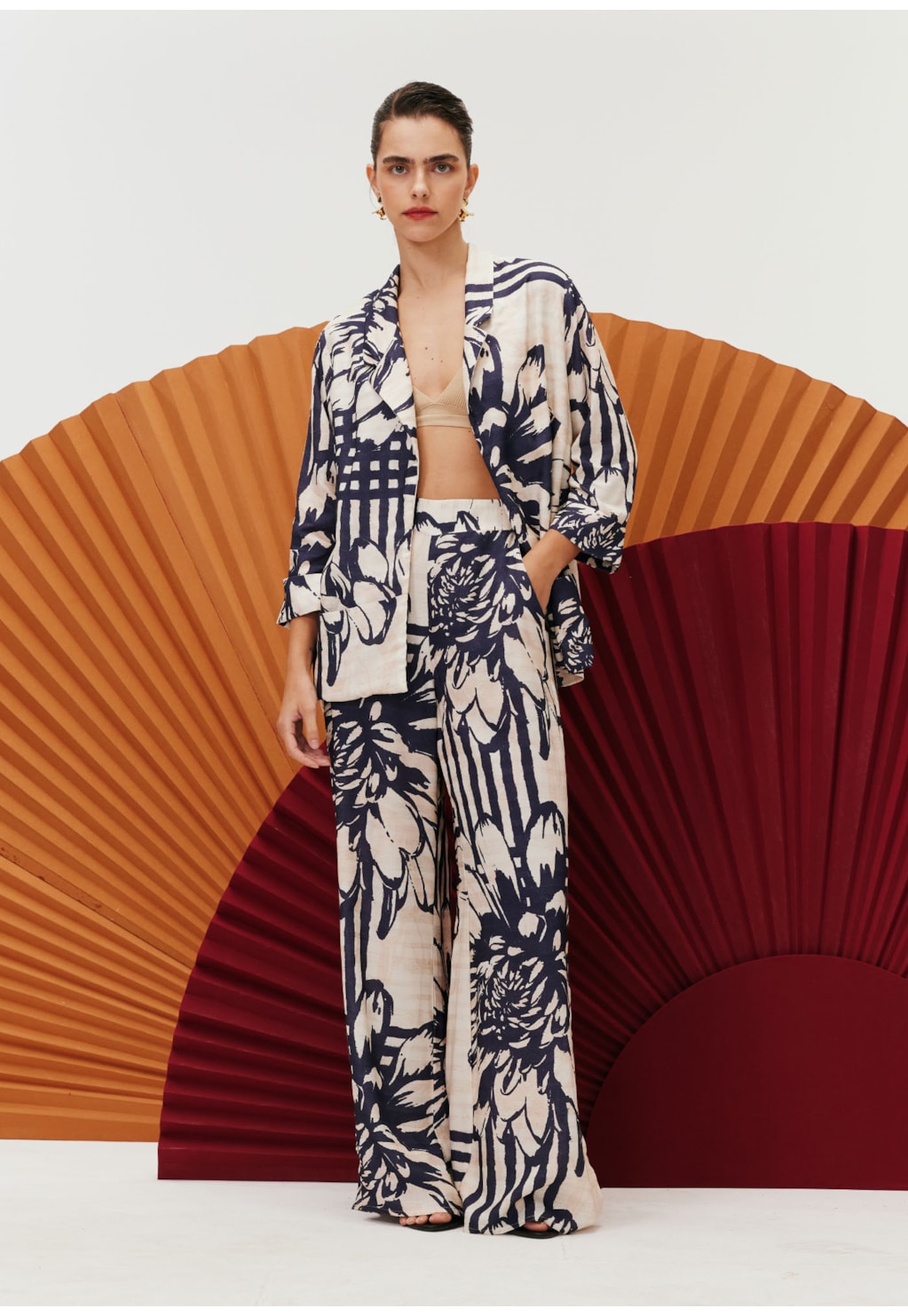 Blazer Tecido Estampado Bolero