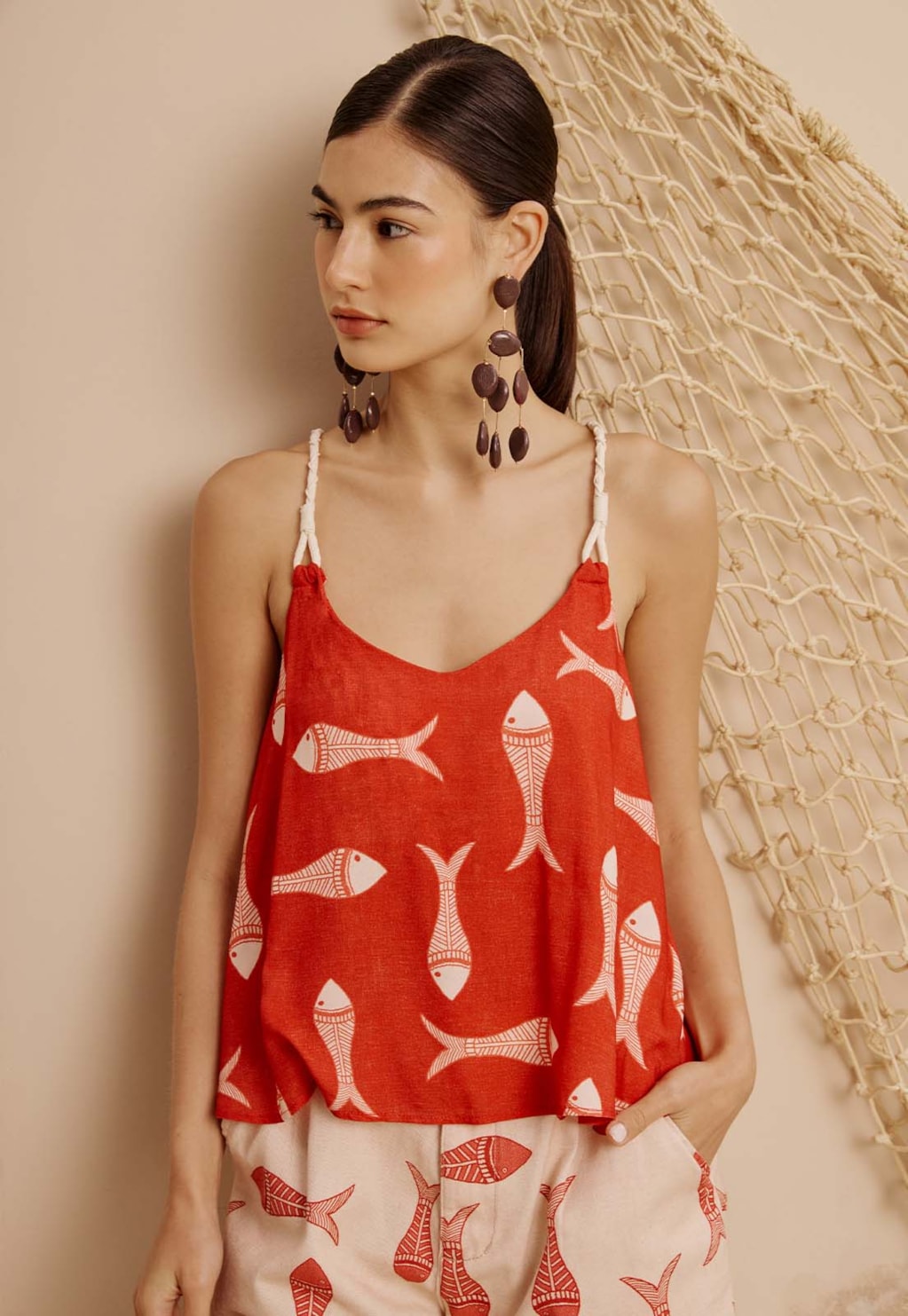 Blusa Alça Corda Estampada Manzuá