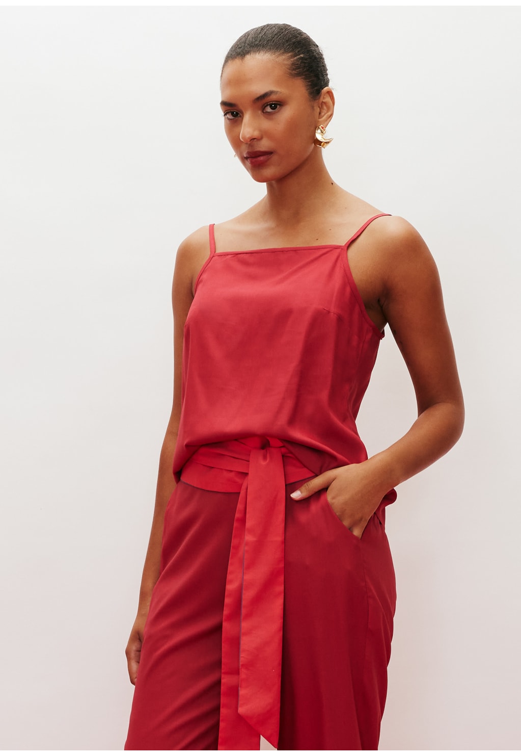 Blusa Alça Fina Tecido