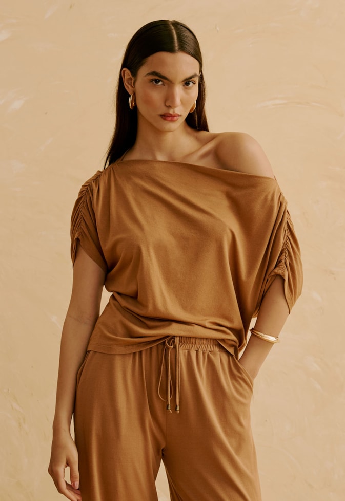 Blusa Alongada Degagê Ombro A Ombro