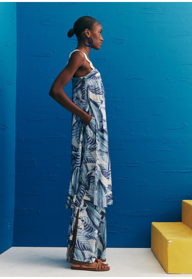 Blusa Alongada Sianinha Estampada Cacau Arriba