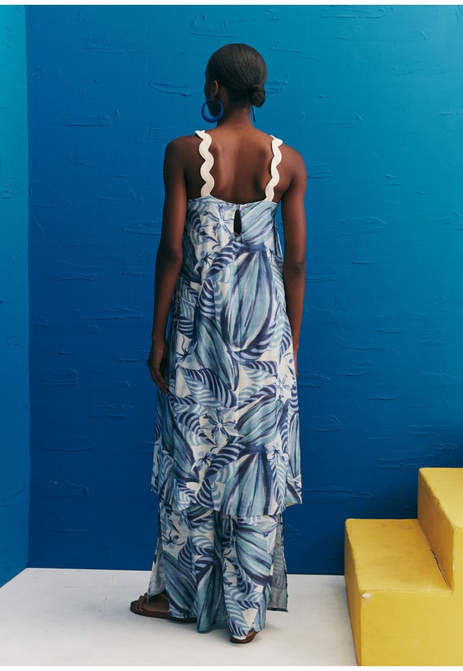 Blusa Alongada Sianinha Estampada Cacau Arriba