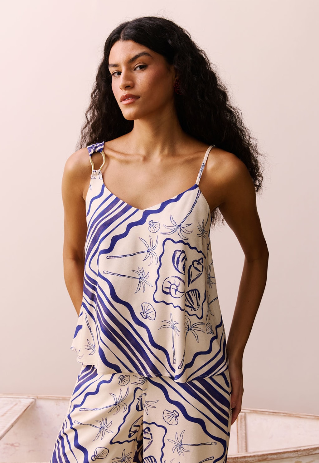 Blusa Argola Orgânica Estampada Tupé