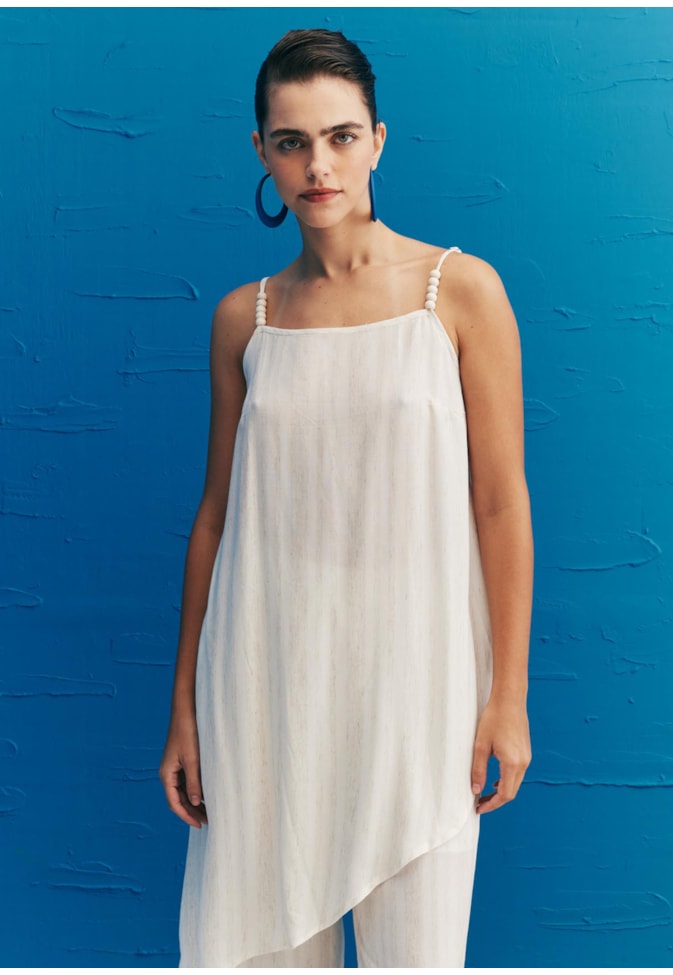 Blusa Assimétrica Contas