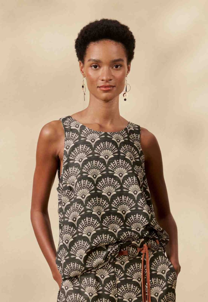 Blusa Básica Estampada Puna