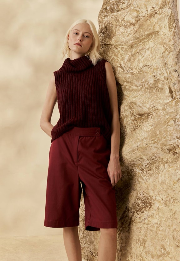 Blusa Colete Tricot Gola Alta Vista Frontal