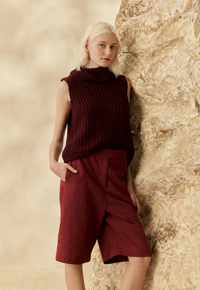 Blusa Colete Tricot Gola Alta