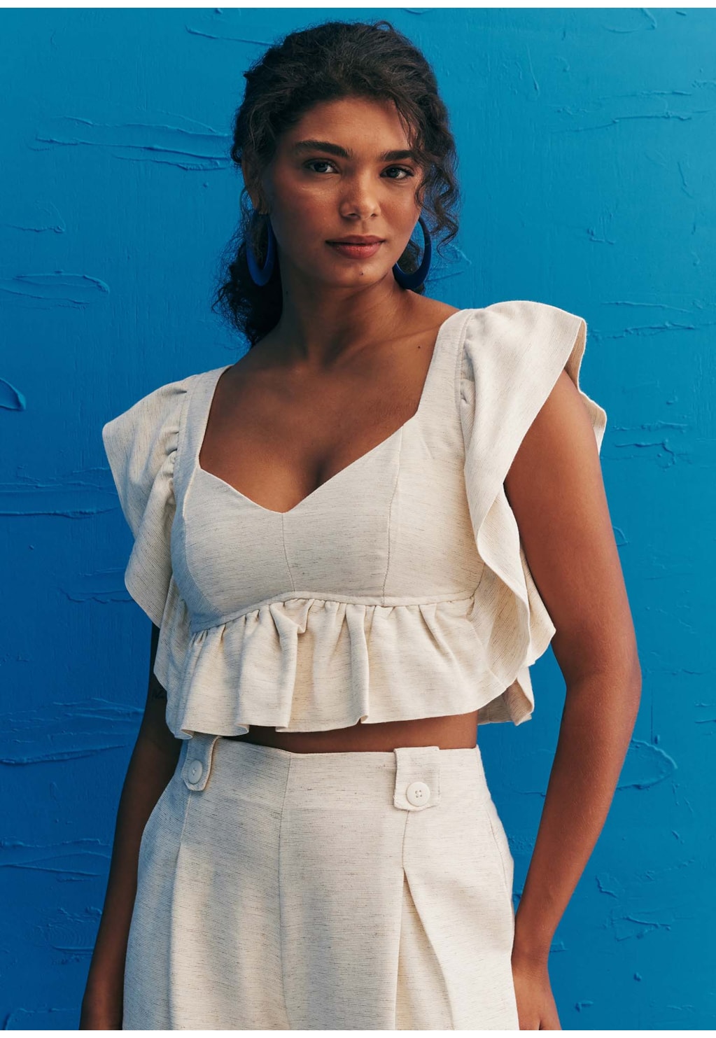 Blusa Cropped Babados