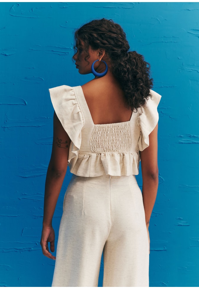 Blusa Cropped Babados