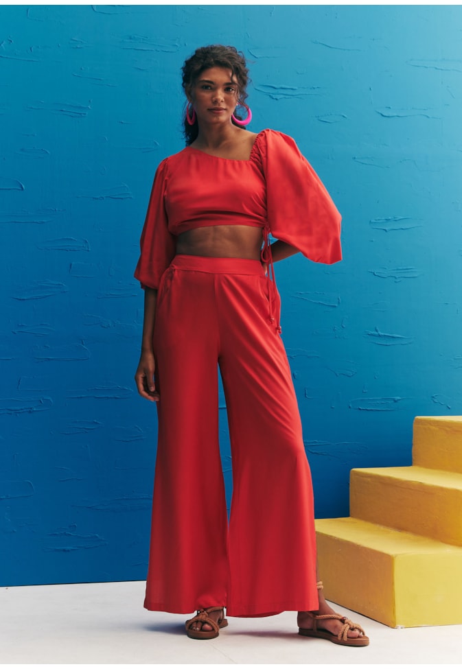 Blusa Cropped Detalhe Franzido