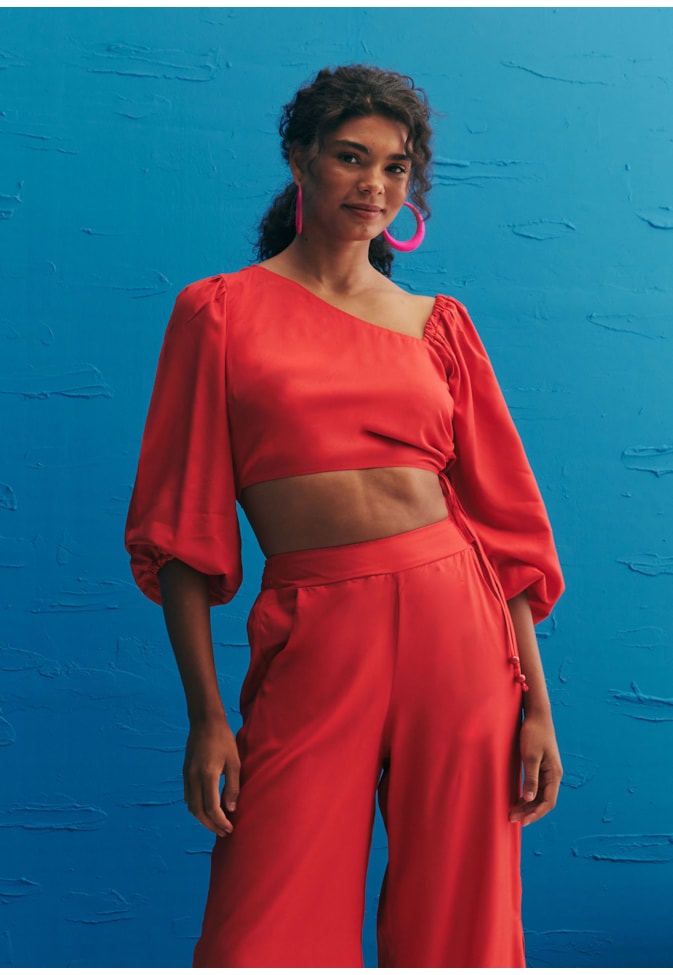 Blusa Cropped Detalhe Franzido