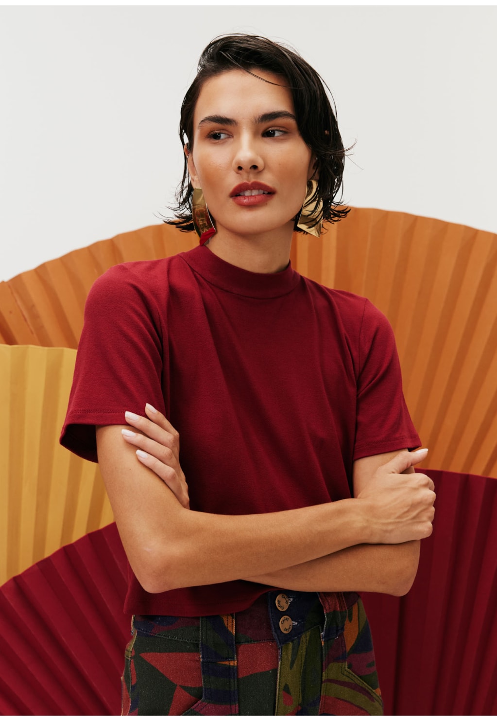 Blusa Cropped Gola Alta