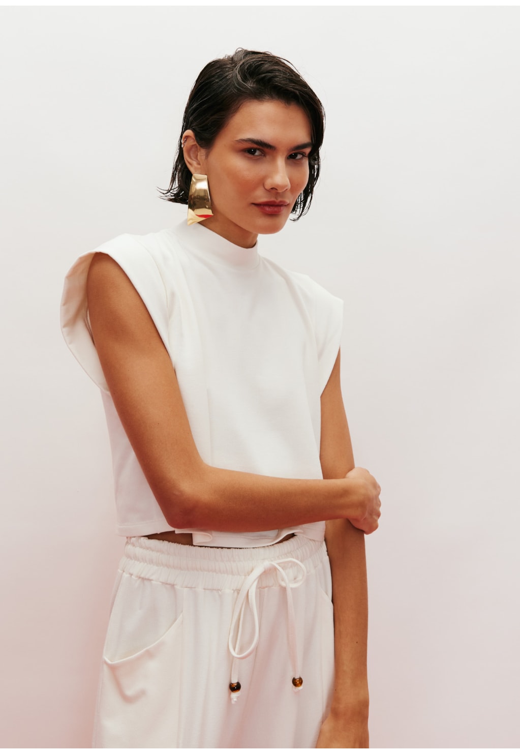 Blusa Cropped Gola Alta