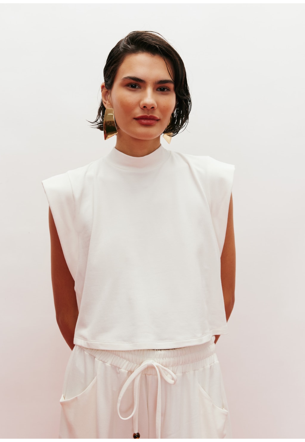 Blusa Cropped Gola Alta