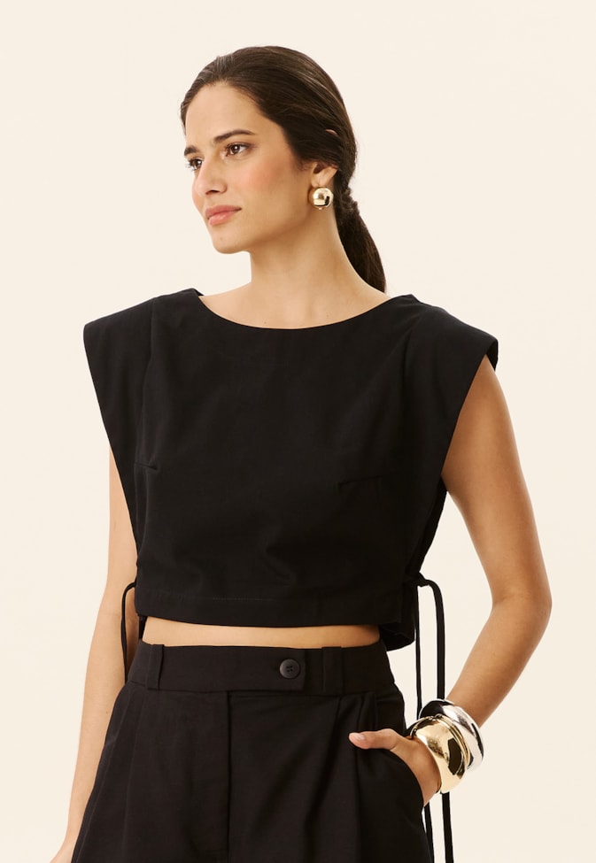 Blusa Cropped Manga Muscle Tee