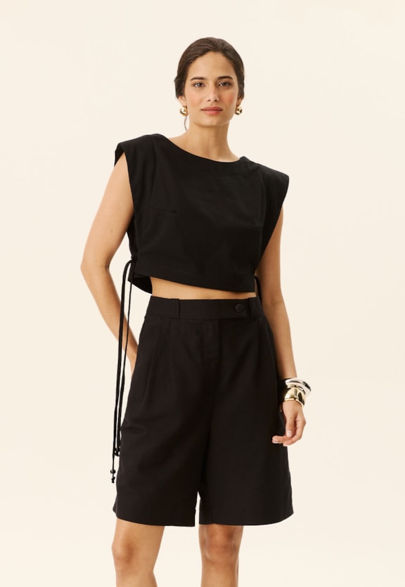 Blusa Cropped Manga Muscle Tee Vista Traseira