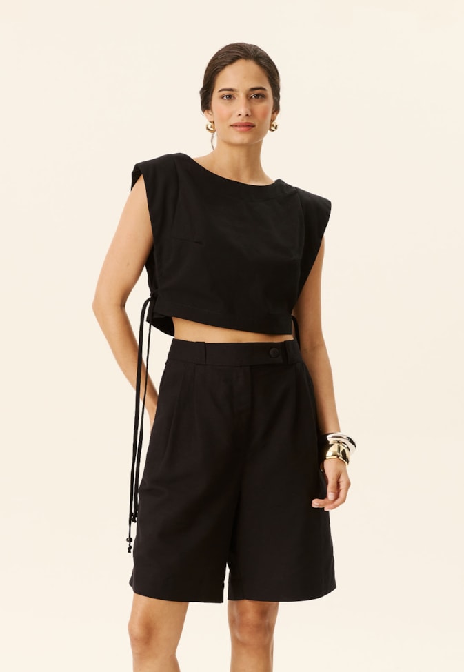 Blusa Cropped Manga Muscle Tee
