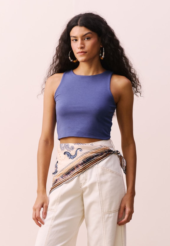 Blusa Cropped Regata  Vista Frontal