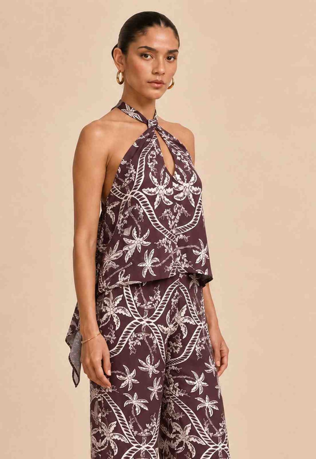 Blusa Decote Halter Estampada