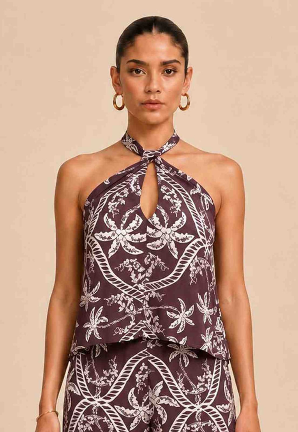 Blusa Decote Halter Estampada