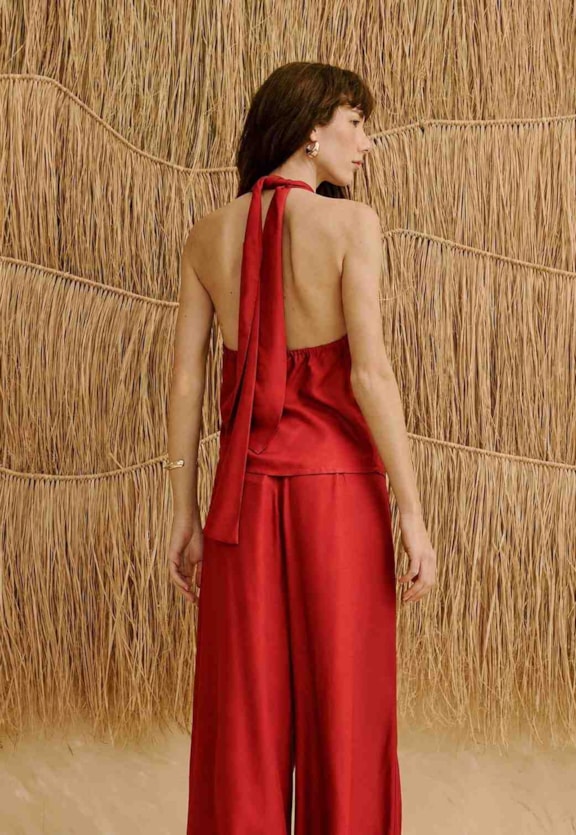 Blusa Decote Transpassado Vista Traseira