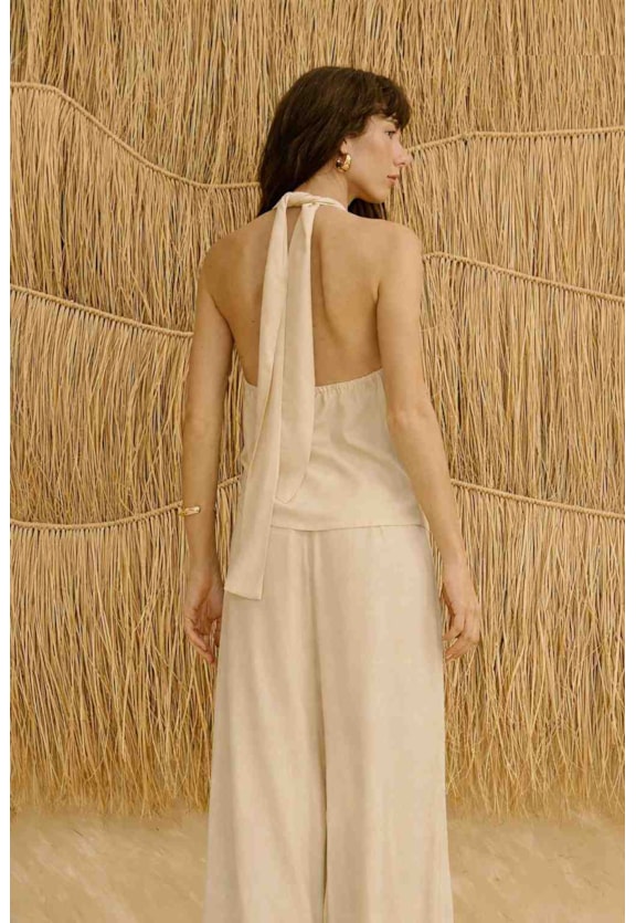 Blusa Decote Transpassado Vista Traseira