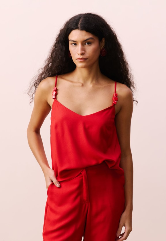 Blusa Detalhe Contas Vista Frontal