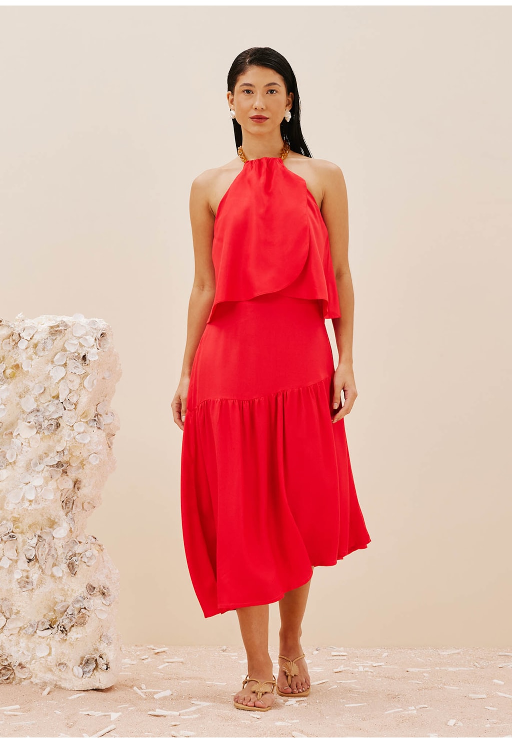 Blusa Detalhe Corrente Pescoço