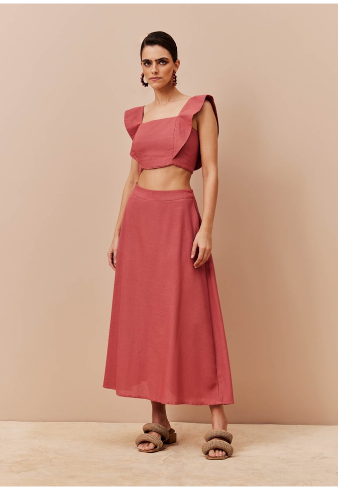 Blusa Geométrica Decote Reto