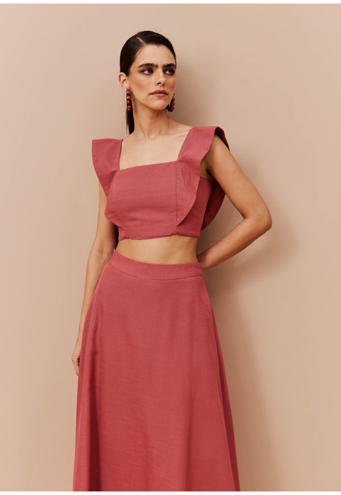 Blusa Geométrica Decote Reto