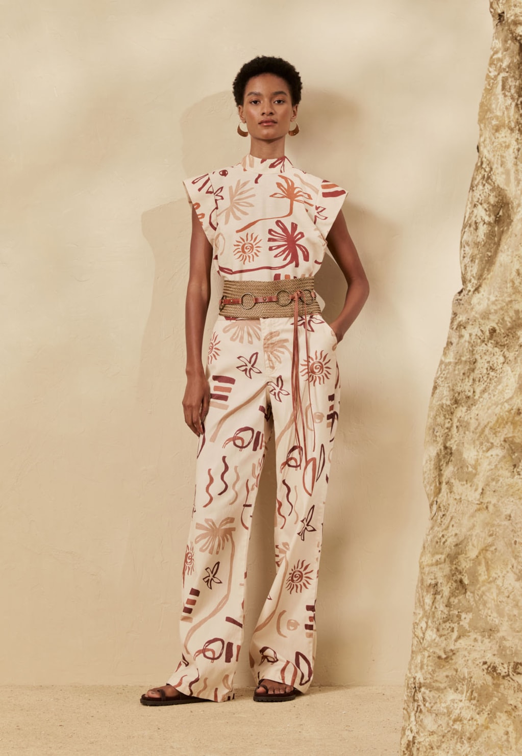 Blusa Gola Alta Estampada Rocca
