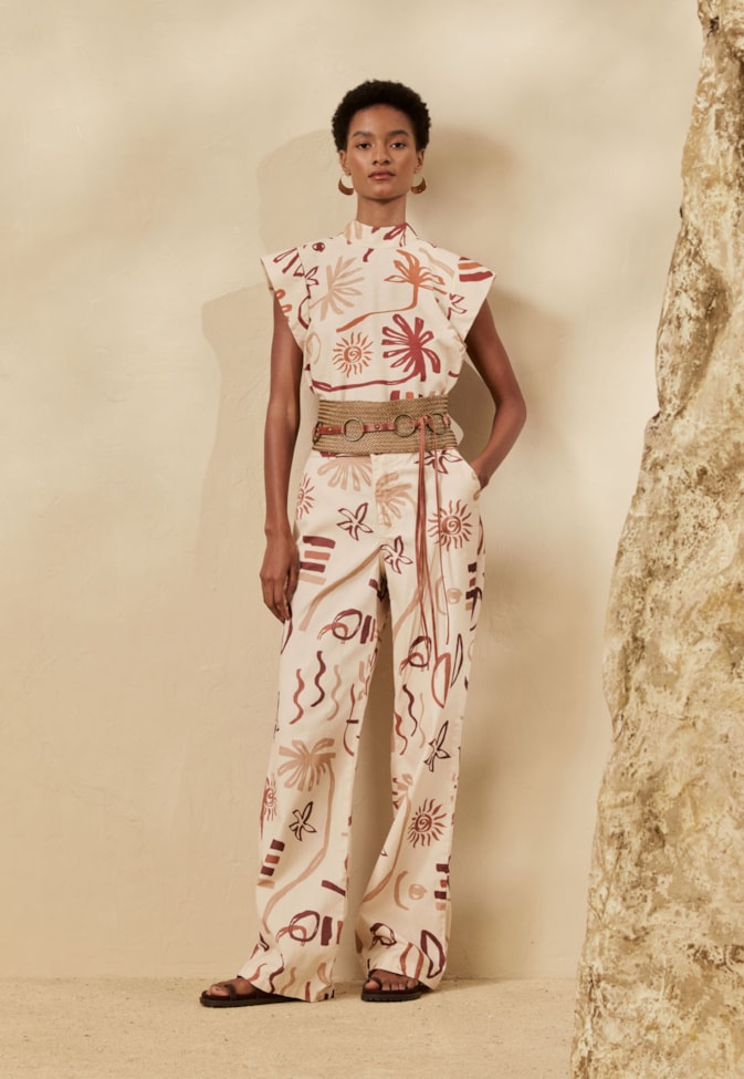 Blusa Gola Alta Estampada Rocca