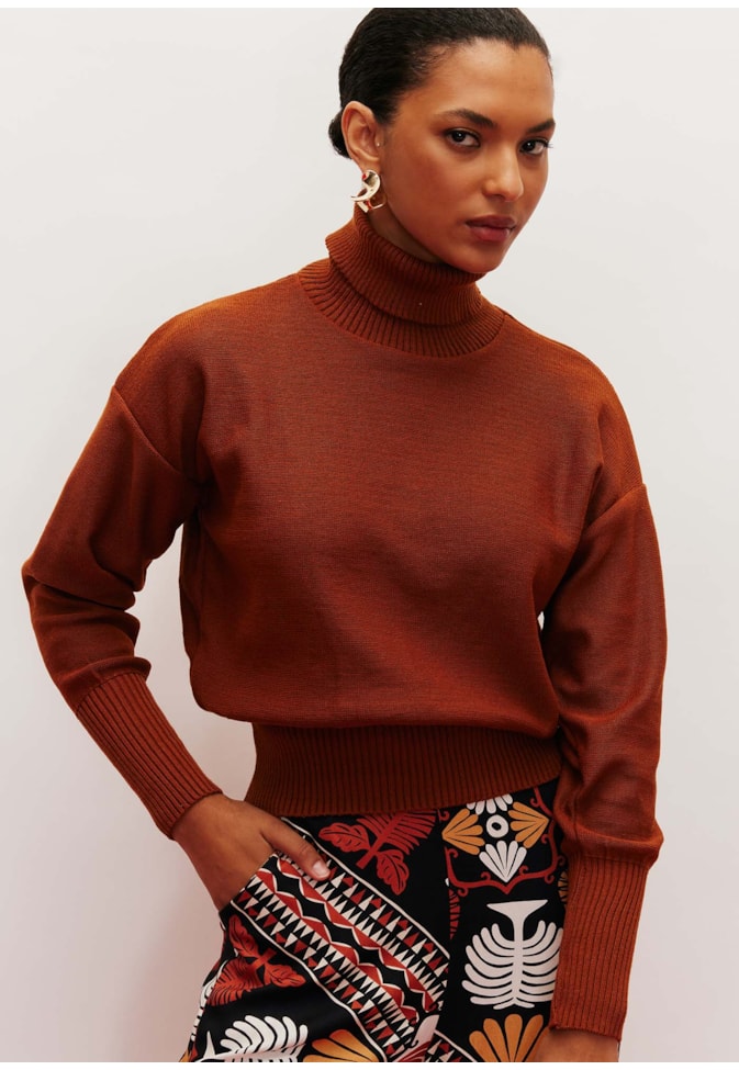 Blusa Gola Alta Tricot