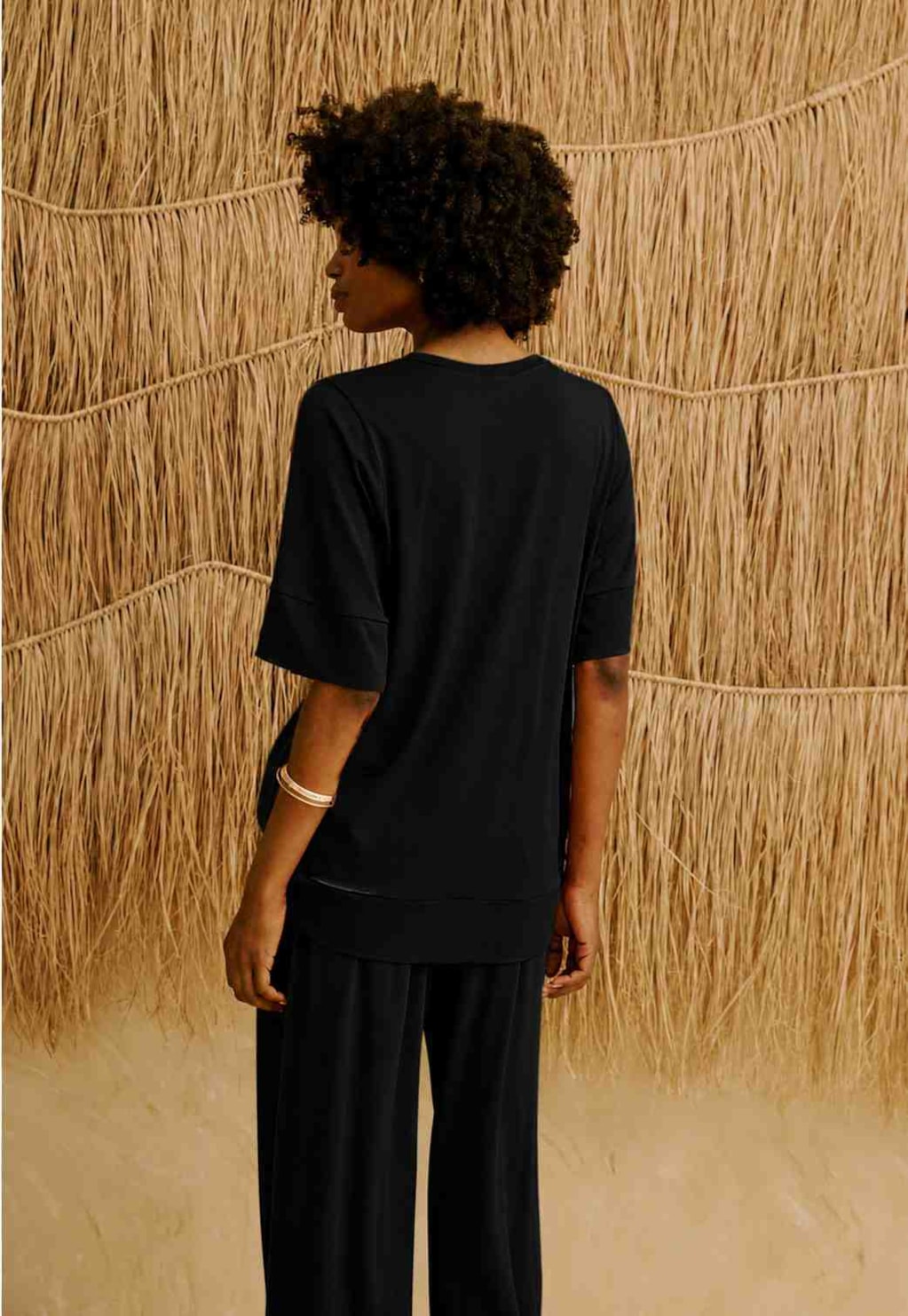 Blusa Lisa Mangas Barra
