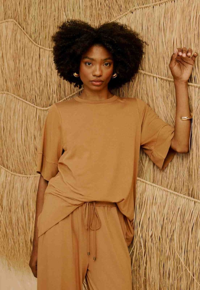 Blusa Lisa Mangas Barra