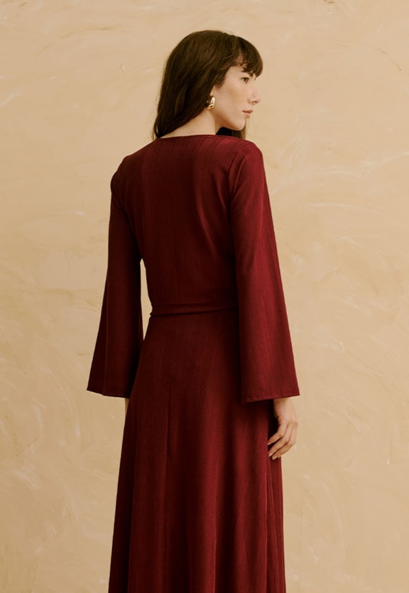 Blusa Malha Cropped Manga Ampla Vista Traseira