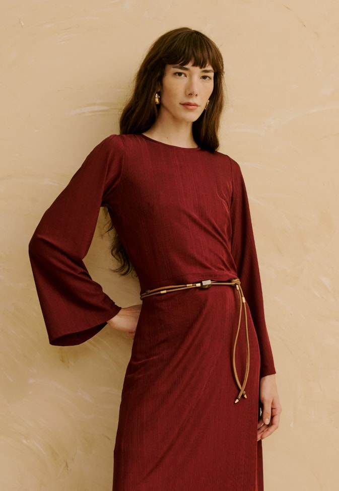 Blusa Malha Cropped Manga Ampla