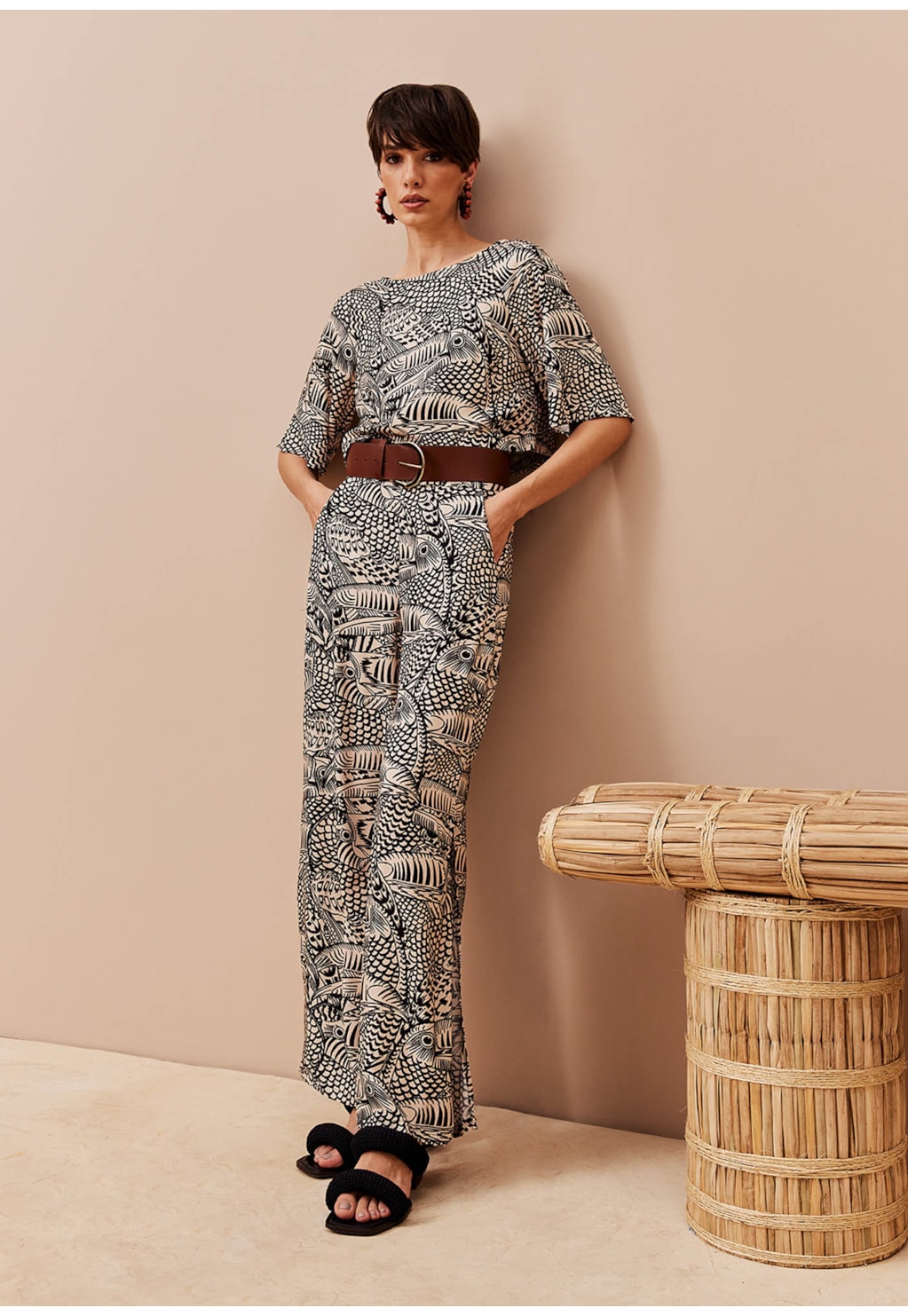 Blusa Manga Ampla Estampada Tucán